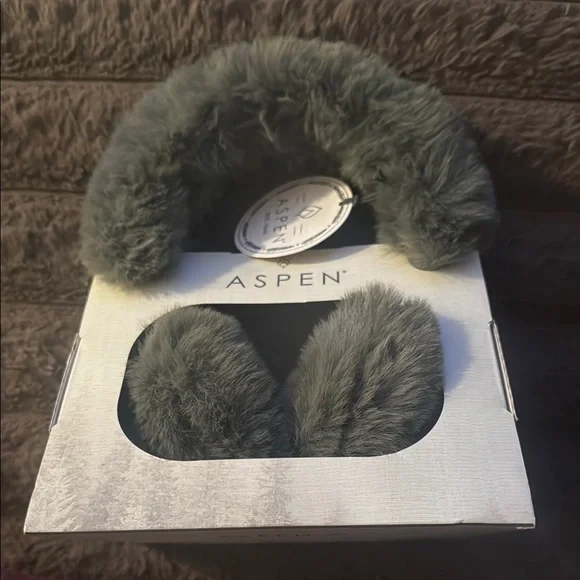 Aspen Gray Faux Fur Earmuffs - Picture 1 of 5